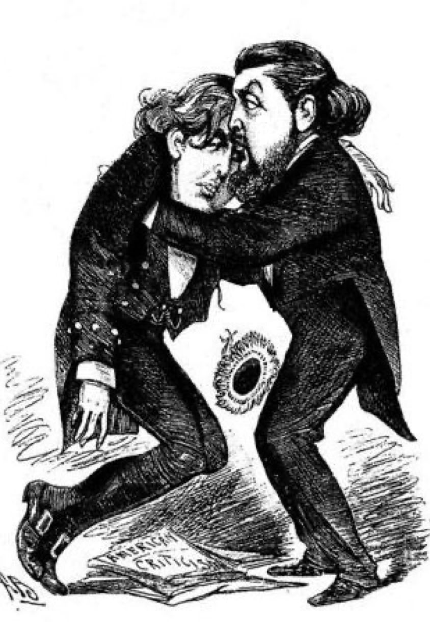 ”Brother Willie- "Never mind, Oscar; other great men have had their dramatic failures!"  1883 cartoon by Alfred Bryan. 